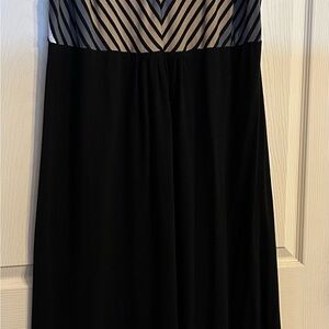 Vintage Y2K Faded Glory Maxi Dress Size 2X Black with flattering stripes